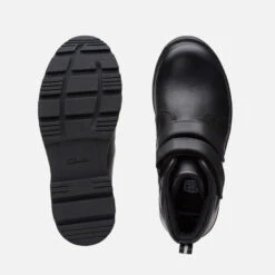 Clarks Kids' Heath Leather Velcro Boots -Cheap Stepwise Footwear Store 13859728 1474985799682758