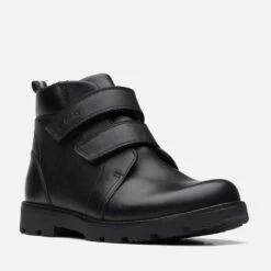 Clarks Kids' Heath Leather Velcro Boots -Cheap Stepwise Footwear Store 13859728 2084985799712113