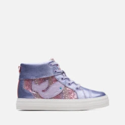 Clarks Kids' Nova City High Top Leather Trainers