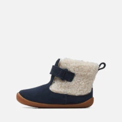 Clarks Toddlers Roamer Moon Suede And Faux Fur Boots -Cheap Stepwise Footwear Store 13860079 1644986072163122