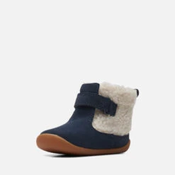 Clarks Toddlers Roamer Moon Suede And Faux Fur Boots -Cheap Stepwise Footwear Store 13860079 4884986072087867