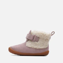 Clarks Toddlers Roamer Moon Suede And Faux Fur Boots -Cheap Stepwise Footwear Store 13860085 1674986072671241