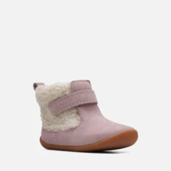 Clarks Toddlers Roamer Moon Suede And Faux Fur Boots -Cheap Stepwise Footwear Store 13860085 1864986072887094