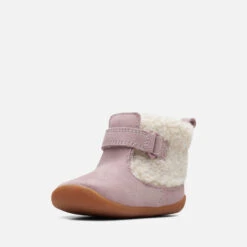 Clarks Toddlers Roamer Moon Suede And Faux Fur Boots -Cheap Stepwise Footwear Store 13860085 8594986072748545
