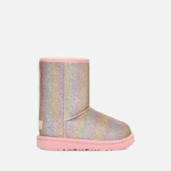 UGG Kids’ Classic II Glittered Faux Suede And Faux Shearling Boots