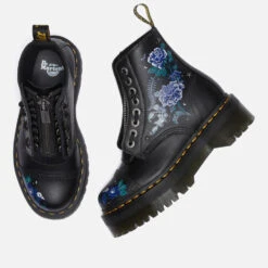 Dr. Martens Women's Sinclair Floral-Embroidered Leather Ankle Boots -Cheap Stepwise Footwear Store 13887441 3235020024124649