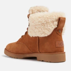 UGG Romely Heritage Shearling-Trimmed Suede Ankle Boots -Cheap Stepwise Footwear Store 13897463 1144995473437980