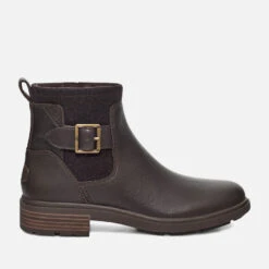 UGG Harrison Moto Buckle Detail Leather Ankle Boots