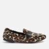Tory Burch Leopard Print Leather And Velvet Ballet Shoes