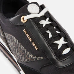 MICHAEL Michael Kors Allie Stride Coated-Canvas Trainers -Cheap Stepwise Footwear Store 13906859 5785003991702798