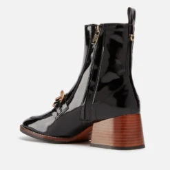 Steve Madden Loreen Chain-Embellished Faux Patent-Leather Ankle Boots -Cheap Stepwise Footwear Store 13940825 1934995474439668