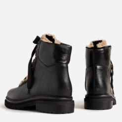 Ted Baker Mosie Leather And Faux Shearling-Blend Boots -Cheap Stepwise Footwear Store 13942261 1934998041509557