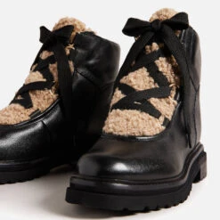 Ted Baker Mosie Leather And Faux Shearling-Blend Boots -Cheap Stepwise Footwear Store 13942261 3264998041456643