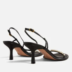 Ted Baker Mypearl Mid Heeled Leather Sandals -Cheap Stepwise Footwear Store 13976563 6455029945102329