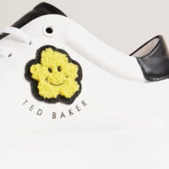 Ted Baker Maymay Magnolia Flower Flatform Leather Trainers -Cheap Stepwise Footwear Store 13976585 1535029944885381