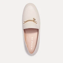 Coach Women's Hanna Gold-Tone Chain Leather Loafers -Cheap Stepwise Footwear Store 13993777 1825036668168395