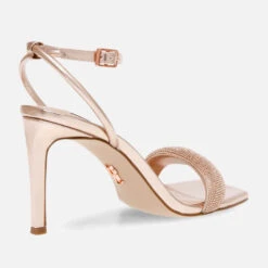 Steve Madden Rhinestone-Embellished Faux Leather Heeled Sandals -Cheap Stepwise Footwear Store 13994497 1925026047143838