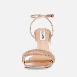 Steve Madden Rhinestone-Embellished Faux Leather Heeled Sandals -Cheap Stepwise Footwear Store 13994497 5915026047260934