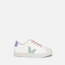 Veja Kids' Esplar Leather And Suede Lace Up Trainers