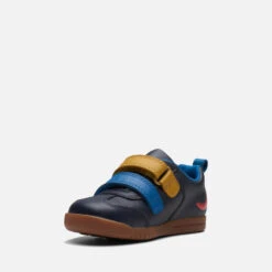 Clarks Toddlers' First Den Play Leather Shoes - Navy -Cheap Stepwise Footwear Store 14192999 1355031183652182