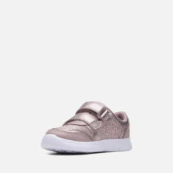 Clarks Toddlers' Athletic Sonar Leather Trainers - Pink Sparkle -Cheap Stepwise Footwear Store 14193038 1475031185494191