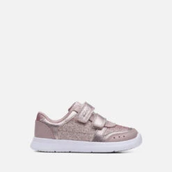 Clarks Toddlers' Athletic Sonar Leather Trainers - Pink Sparkle
