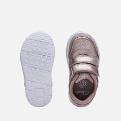 Clarks Toddlers' Athletic Sonar Leather Trainers - Pink Sparkle -Cheap Stepwise Footwear Store 14193038 6035031185716308