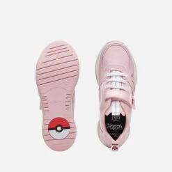 Clarks Kids' Pokémon Grip Pearl Leather Trainers - Pink -Cheap Stepwise Footwear Store 14193057 1615028904481385