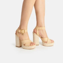 Coach Women's Nelly Raffia Platform Sandals -Cheap Stepwise Footwear Store 14197177 1745040782248284