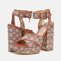 Coach Women's Nelly Jacquard Platform Sandals -Cheap Stepwise Footwear Store 14197184 1085040782670891