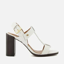 Dune Jacie Open Toe Leather Block Heeled Sandals