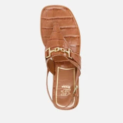 Dune Lexley Croc Print Toe Post Leather Sandals -Cheap Stepwise Footwear Store 14215263 1455035375153899