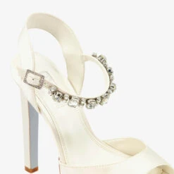 Dune Miracle Embellished Satin Heeled Platform Sandals -Cheap Stepwise Footwear Store 14215995 1035022407553966