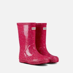 Hunter Kids' First Classic Giant Glitter Rubber Wellington Boots -Cheap Stepwise Footwear Store 14222302 8605043613535775