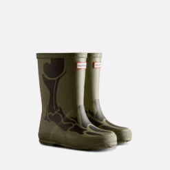 Hunter Kids' First Classic Dinosaur Bone Rubber Wellington Boots -Cheap Stepwise Footwear Store 14222326 1775043614549043
