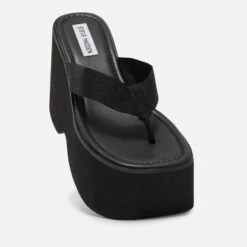 Steve Madden Gwen Platform Canvas Sandals -Cheap Stepwise Footwear Store 14236000 4445035382758386