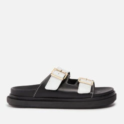 ALOHAS Women's Buckle Strap Leather Sandals