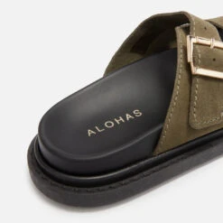 ALOHAS Women's Buckle Strap Leather Sandals -Cheap Stepwise Footwear Store 14239016 1495035137067311