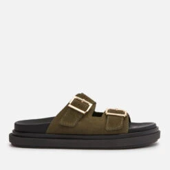 ALOHAS Women's Buckle Strap Leather Sandals