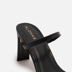 ALOHAS Women's Cannes Leather Heeled Mules -Cheap Stepwise Footwear Store 14239044 2075035136974131