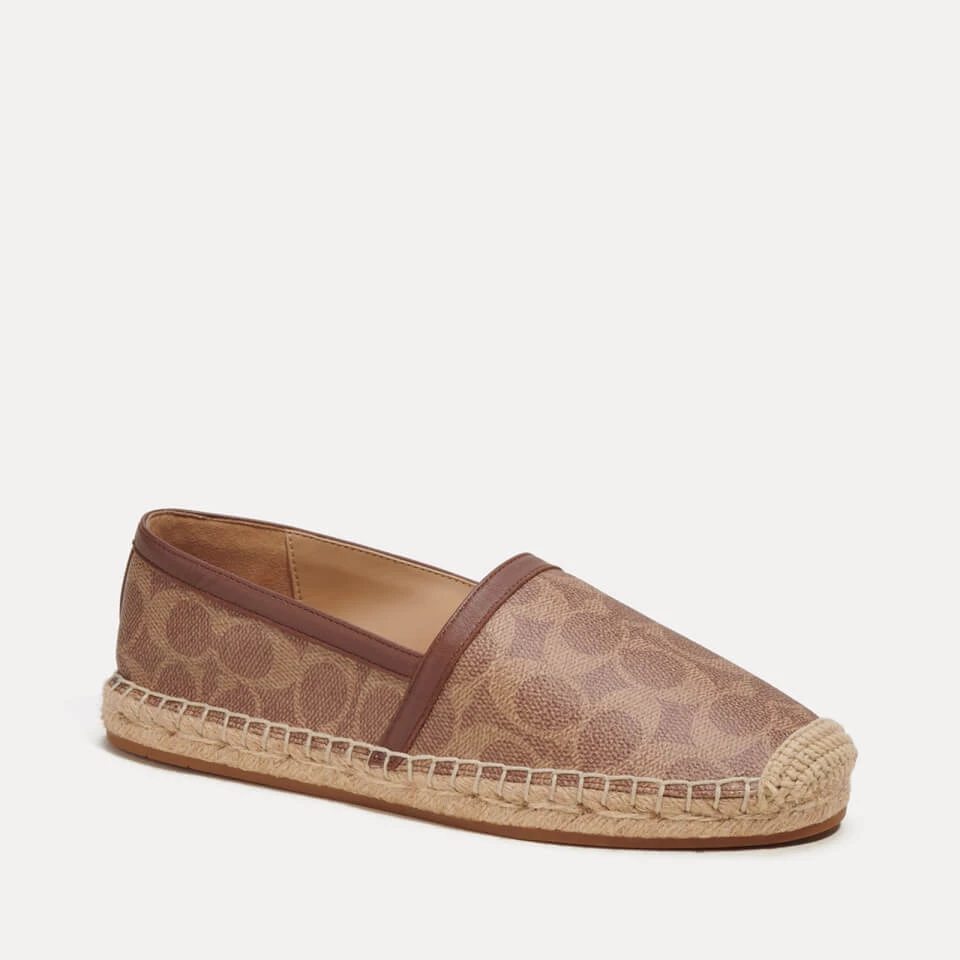 Coach Women’s Collins Leather-Trimmed Coated Canvas Espadrilles 2 Coach Women’s Collins Leather-Trimmed Coated Canvas Espadrilles - Image 2