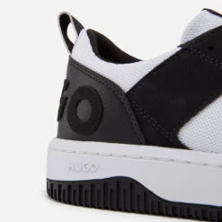 HUGO Men's Kilian Tennis Canvas And Faux Leather Trainers -Cheap Stepwise Footwear Store 14265107 6655052751779873