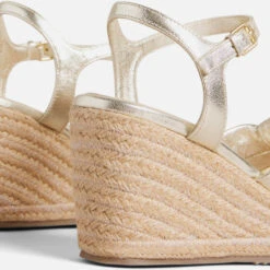 Ted Baker Carda Leather Wedged Espadrille Sandals -Cheap Stepwise Footwear Store 14301100 1665038952774589